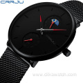 CRRJU 2263 New High Quality Military Male Top Brand Mesh Belt Watches Men Wrist Luxury Quartz Date Waterproof Relogio Masculino